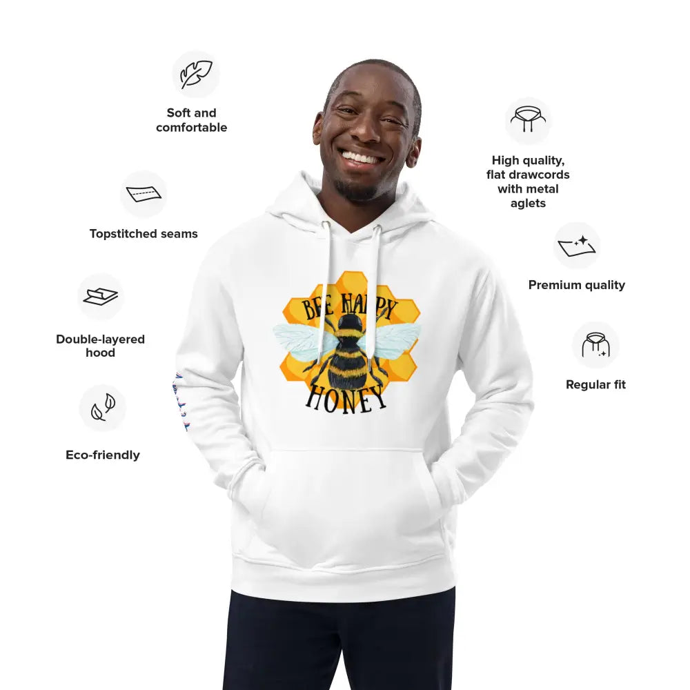 Bee happy honey Premium eco hoodie - Something Profound 