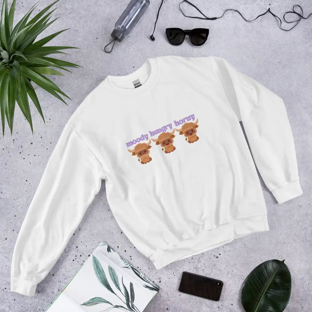 Highland Cow Jumper - White / S