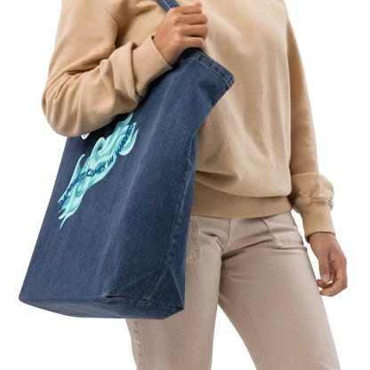 Mind Dippers 'Happiness comes in waves' Organic denim tote bag - Something Profound 