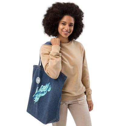 Mind Dippers 'Happiness comes in waves' Organic denim tote bag - Something Profound 