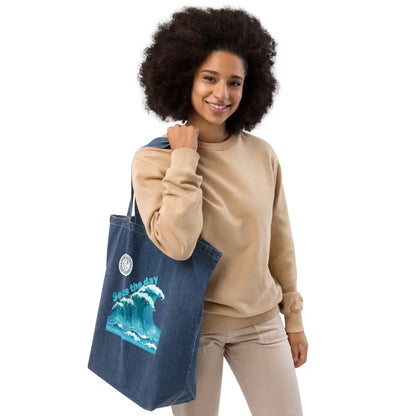 Mind Dippers 'Seas the day' Organic denim tote bag - Something Profound 