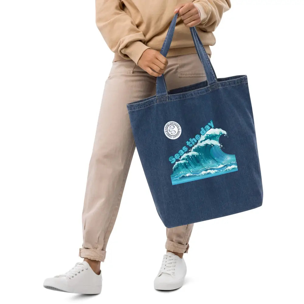 Mind Dippers 'Seas the day' Organic denim tote bag - Something Profound 