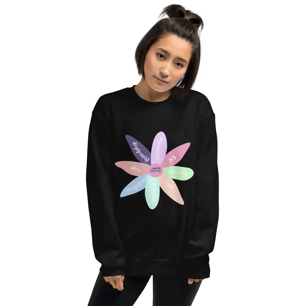 Positive flower Sweatshirt - Black / S