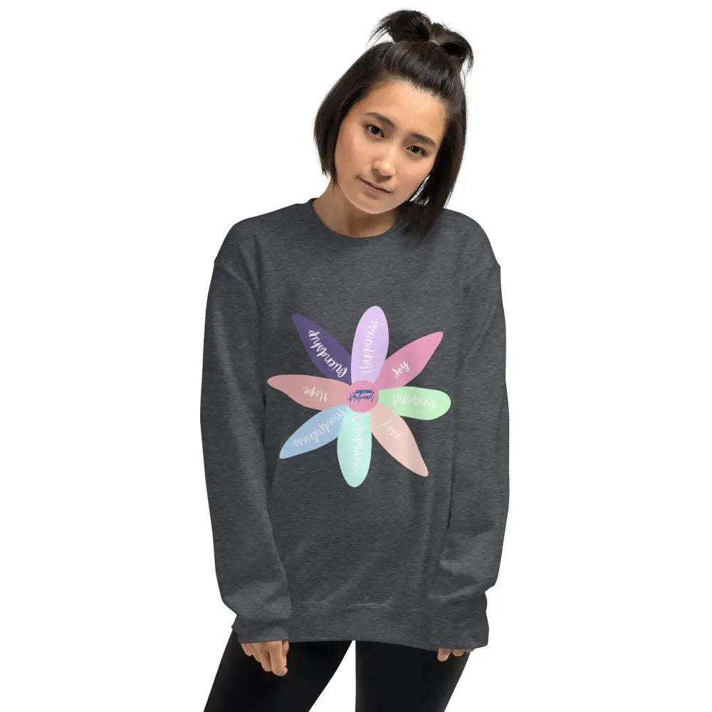 Positive flower Sweatshirt - Dark Heather / S