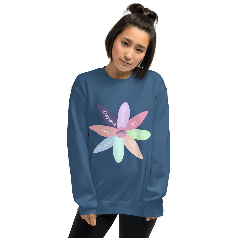 Positive flower Sweatshirt - Indigo Blue / S