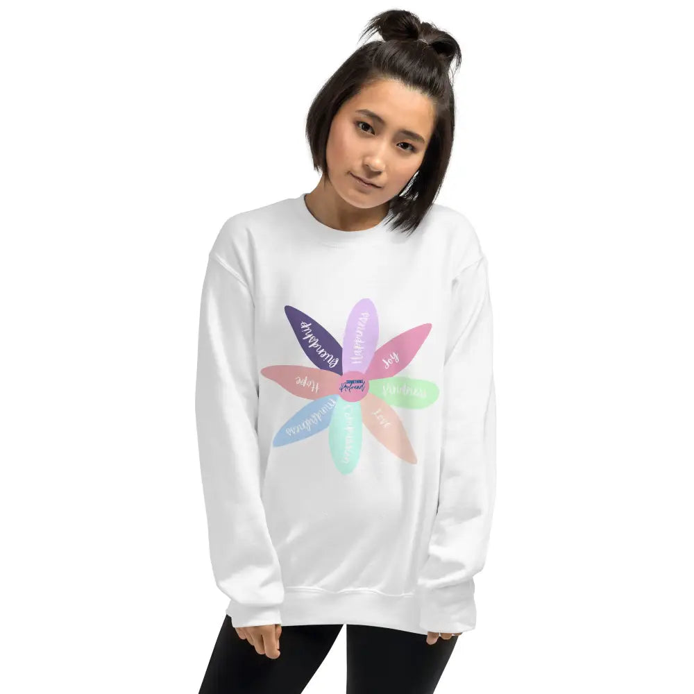 Positive flower Sweatshirt - White / S