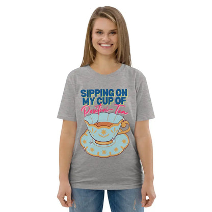 Sipping on my cup of positive-tea organic cotton t-shirt - Something Profound 