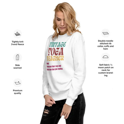 Vintage Yoga Teacher Unisex Premium Sweatshirt - Something Profound 