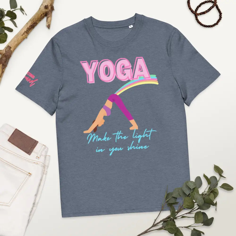 Yoga organic cotton t-shirt - Dark Heather Blue / S