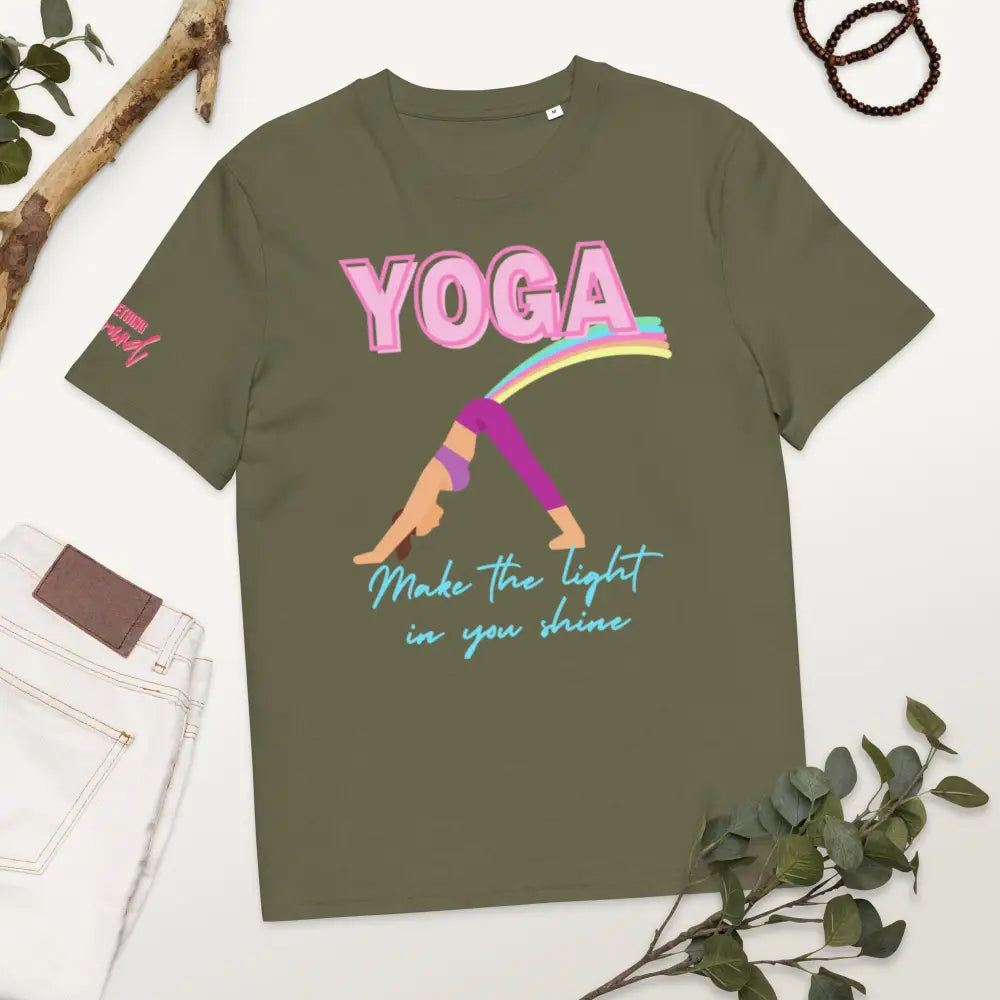 Yoga organic cotton t-shirt - Khaki / S