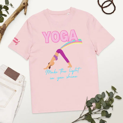 Yoga organic cotton t-shirt - Cotton Pink / S